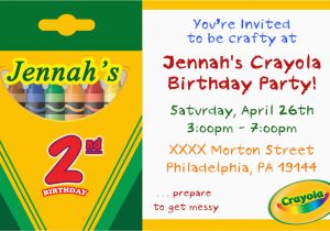 Crayon Birthday Party Invitations Digital Printed Crayola Crayon Birthday Invitation