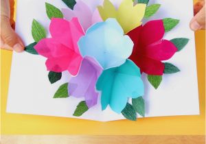 Create and Print Birthday Cards Free Printable Happy Birthday Card with Pop Up Bouquet A