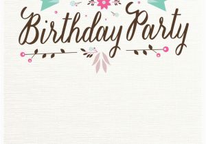 Create and Print Birthday Invitations Flat Floral Free Printable Birthday Invitation Template