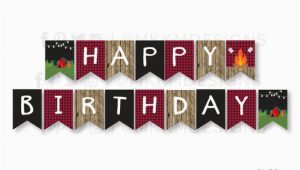 Create Happy Birthday Banner Online Free Camping Birthday Banner Instant Download Happy Birthday