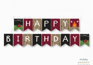 Create Happy Birthday Banner Online Free Camping Birthday Banner Instant Download Happy Birthday