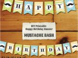 Create Happy Birthday Banner Online Free Items Similar to Instant Download Mustache Diy Party