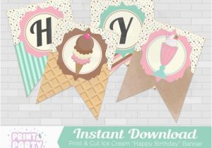 Create Happy Birthday Banner Online Ice Cream Happy Birthday Banner Ice Cream Shoppe Birthday