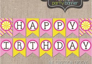 Create Happy Birthday Banner Online Sunshine Happy Birthday Banner Instant by Inkobsessiondesigns
