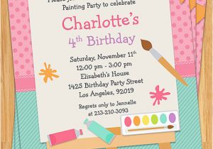 Create Kids Birthday Invitations Art Painting Birthday Party Invitation for Kids Printable