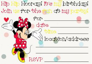 Create Minnie Mouse Birthday Invitations Free Birthday Invitations to Print Free Invitation