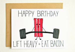 Crossfit Birthday Cards Crossfit Fitness Bacon Birthday Card by Joyplicity On Etsy