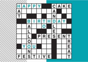 Crossword Birthday Card Birthday Crossword Card Birthday by Brookhollow