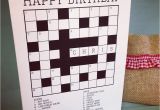 Crossword Birthday Card Personalised Crossword Puzzle Card by so Close