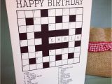Crossword Birthday Card Personalised Crossword Puzzle Card by so Close
