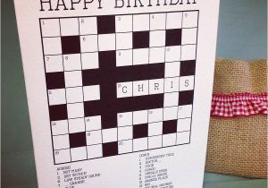 Crossword Birthday Card Personalised Crossword Puzzle Card by so Close