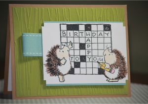 Crossword Puzzle Birthday Card One Handmade Birthday Card Crossword Puzzle by Strandedpaper