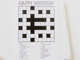 Crossword Puzzle Birthday Card Personalised Crossword Puzzle Card by Claire Close