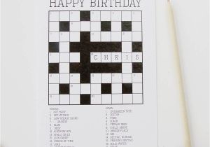 Crossword Puzzle Birthday Card Personalised Crossword Puzzle Card by Claire Close