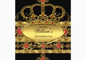 Crown Royal Birthday Invitations King Prince Royal Gold Red Crown Birthday Party 2 5×7