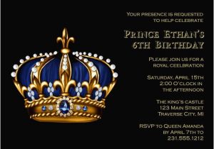 Crown Royal Birthday Invitations Prince Birthday Invitation Gold Crown for Royal King Kids