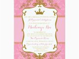 Crown Royal Birthday Invitations Royal Princess Crown Party Invitation Pink Gold Zazzle
