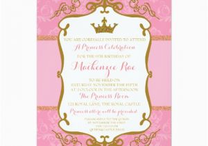 Crown Royal Birthday Invitations Royal Princess Crown Party Invitation Pink Gold Zazzle