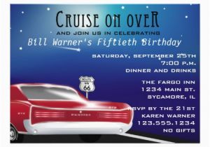 Cruise themed Birthday Cards Classic Car Birthday Party Invitation 14 Cm X 19 Cm