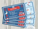 Cruise themed Birthday Cards Ticket Invitation Boat Boarding Pass Cruise Ticket