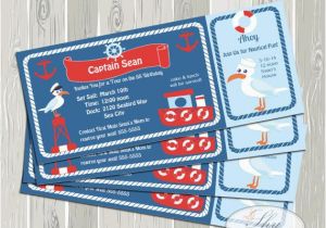 Cruise themed Birthday Cards Ticket Invitation Boat Boarding Pass Cruise Ticket