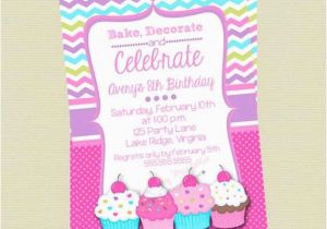 Cupcake Decorating Birthday Party Invitations Cupcake Birthday Invitation Cupcake Decorating Invitation
