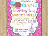 Cupcake Decorating Birthday Party Invitations Cupcake Decorating Birthday Invitation Cupcake Invitation