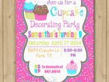 Cupcake Decorating Birthday Party Invitations Cupcake Decorating Birthday Invitation Cupcake Invitation