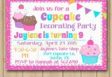 Cupcake Decorating Birthday Party Invitations Cupcake Decorating Birthday Invitation Cupcake Invitation