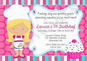 Cupcake Decorating Birthday Party Invitations Cupcake Decorating Birthday Party Invitation by