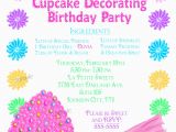 Cupcake Decorating Birthday Party Invitations Cupcake Decorating Invitations Cupcake Party Baking