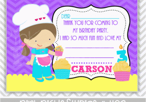 Cupcake Decorating Birthday Party Invitations Cupcake Decorating Personalized Party Invitation