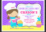 Cupcake Decorating Birthday Party Invitations Cupcake Decorating Personalized Party Invitation