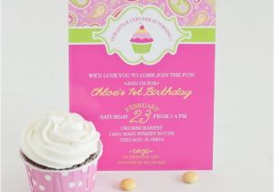 Cupcake First Birthday Invitations A Cupcake themed 1st Birthday Party with Paisley and Polka