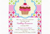 Cupcake First Birthday Invitations Bright Cupcake 1st Birthday Party Invitation Zazzle Com