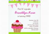 Cupcake First Birthday Invitations Bright Cupcake Invitations First Birthday Party Zazzle Com
