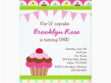 Cupcake First Birthday Invitations Bright Cupcake Invitations First Birthday Party Zazzle Com