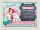 Cupcake First Birthday Invitations Girls 1st Birthday Invitation First Birthday Cupcake