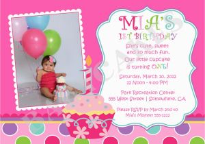 Cupcake First Birthday Invitations Sweet Little Cupcake Birthday Invitation Invite 1st Birthday