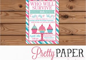 Cupcake Wars Birthday Party Invitations Cupcake Birthday Invitation Cupcake Wars Our Little