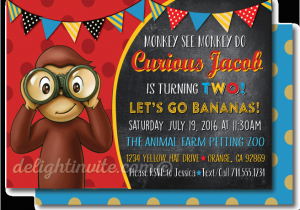 Curious George 1st Birthday Invitations Curious George 1st Birthday Invitations Di 395fc