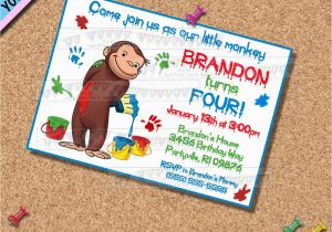 Curious George 1st Birthday Invitations Curious George Birthday Invitation Birthday Invite 1st