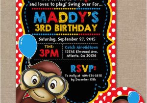 Curious George 1st Birthday Invitations Curious George Birthday Invitation Curious George Birthday