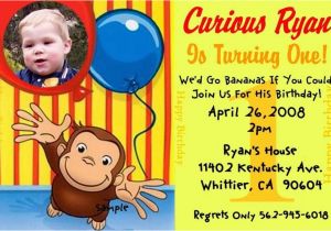 Curious George 1st Birthday Invitations Curious George Birthday Party Invitations A Birthday Cake