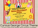 Curious George 1st Birthday Invitations Curious George Invitation Birthday 1st First Circus theme