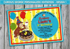 Curious George 1st Birthday Invitations Curious George Invitation Personalised by Lollipoppartydesigns