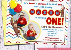 Curious George 1st Birthday Invitations Items Similar to Curious George Birthday Invitation On Etsy