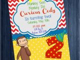 Curious George 2nd Birthday Invitations Curious George 2nd Birthday Invitation by Simplysoutherngfx