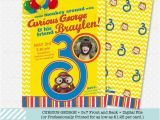 Curious George 2nd Birthday Invitations Curious George Birthday Invitation 5×7 Birthday Invitations