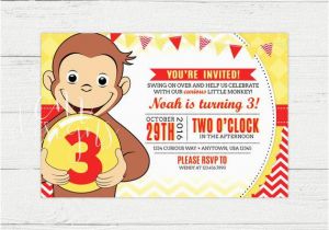 Curious George 2nd Birthday Invitations Curious George Birthday Invitation by Designsbycassiecm On